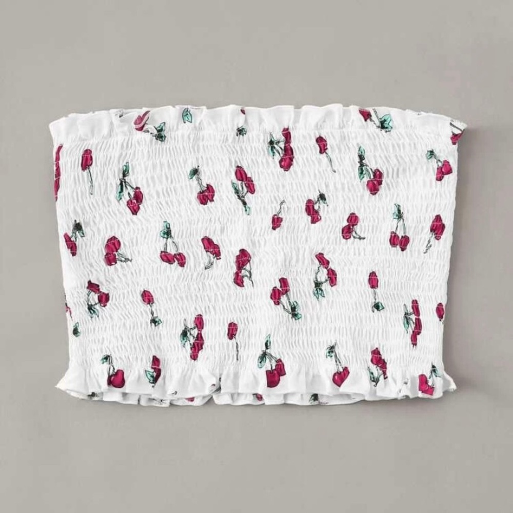 Cherry Print Tube Top❤️